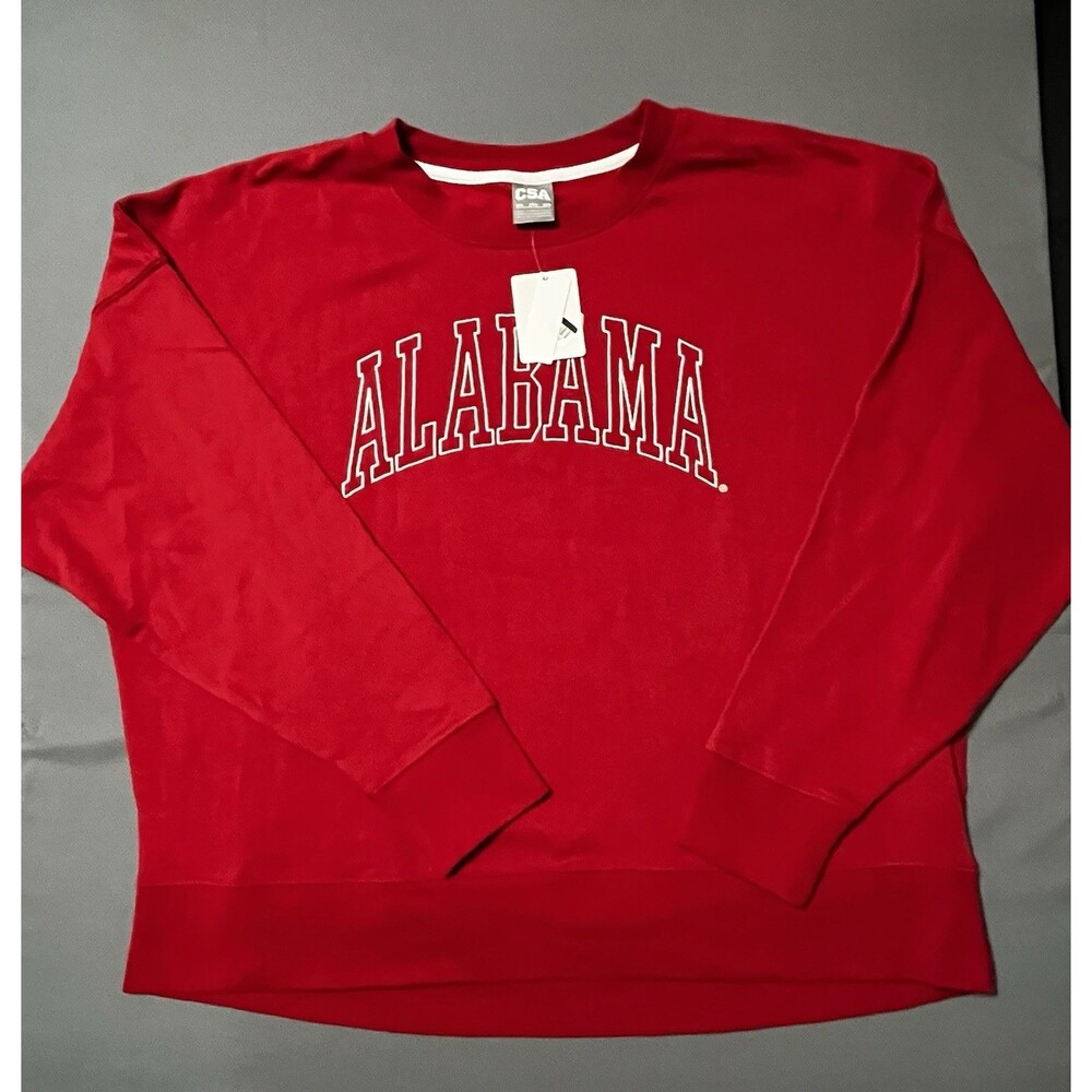Embroidered CSA NCAA Alabama Crimson Tide Sweatshirt Red New Women Size 2XL